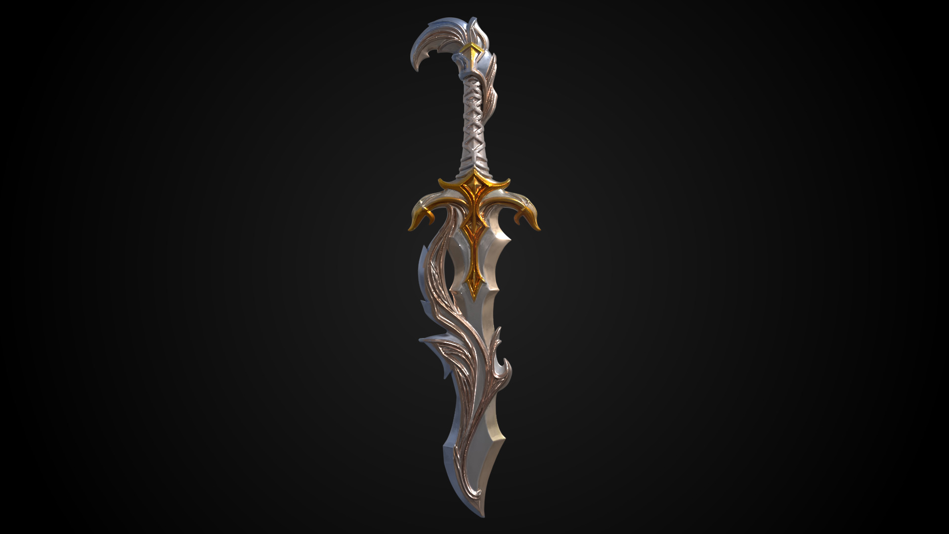 Stylized Elf Sword - Bloomfang - Game Ready 3D model_1