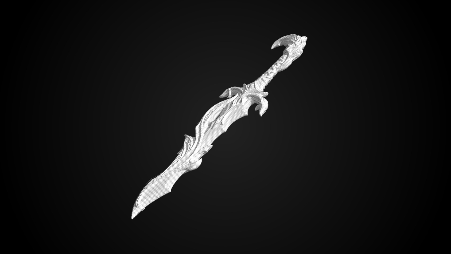 Stylized Elf Sword - Bloomfang - Game Ready 3D model_7