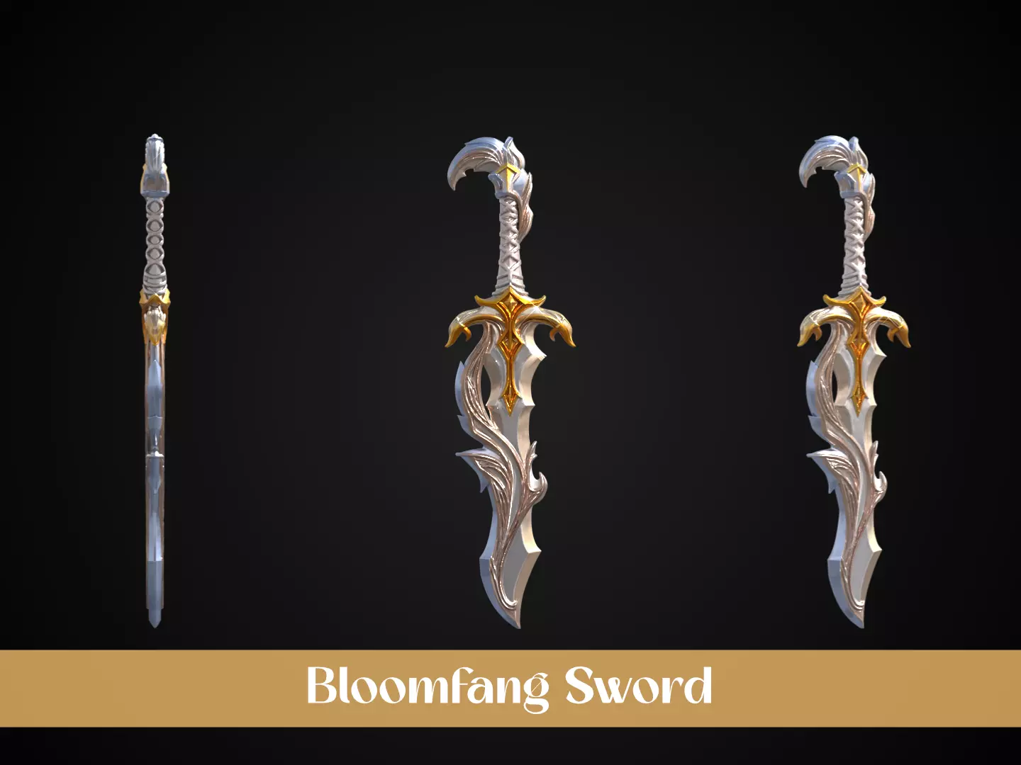 Stylized Elf Sword - Bloomfang 3D print model