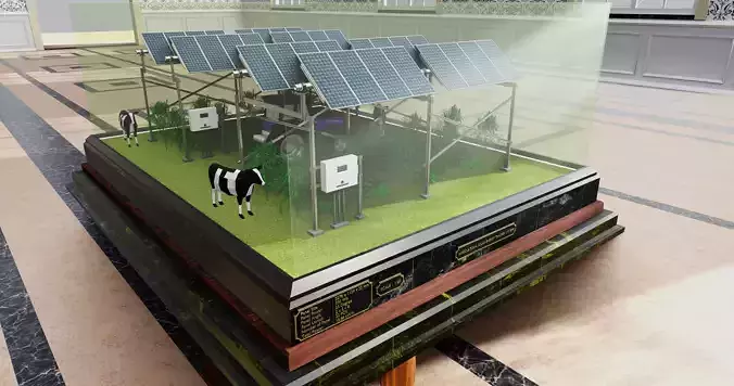 Agricultural Solar Energy Tracker System Table 2x2x8 Diorama 3D model