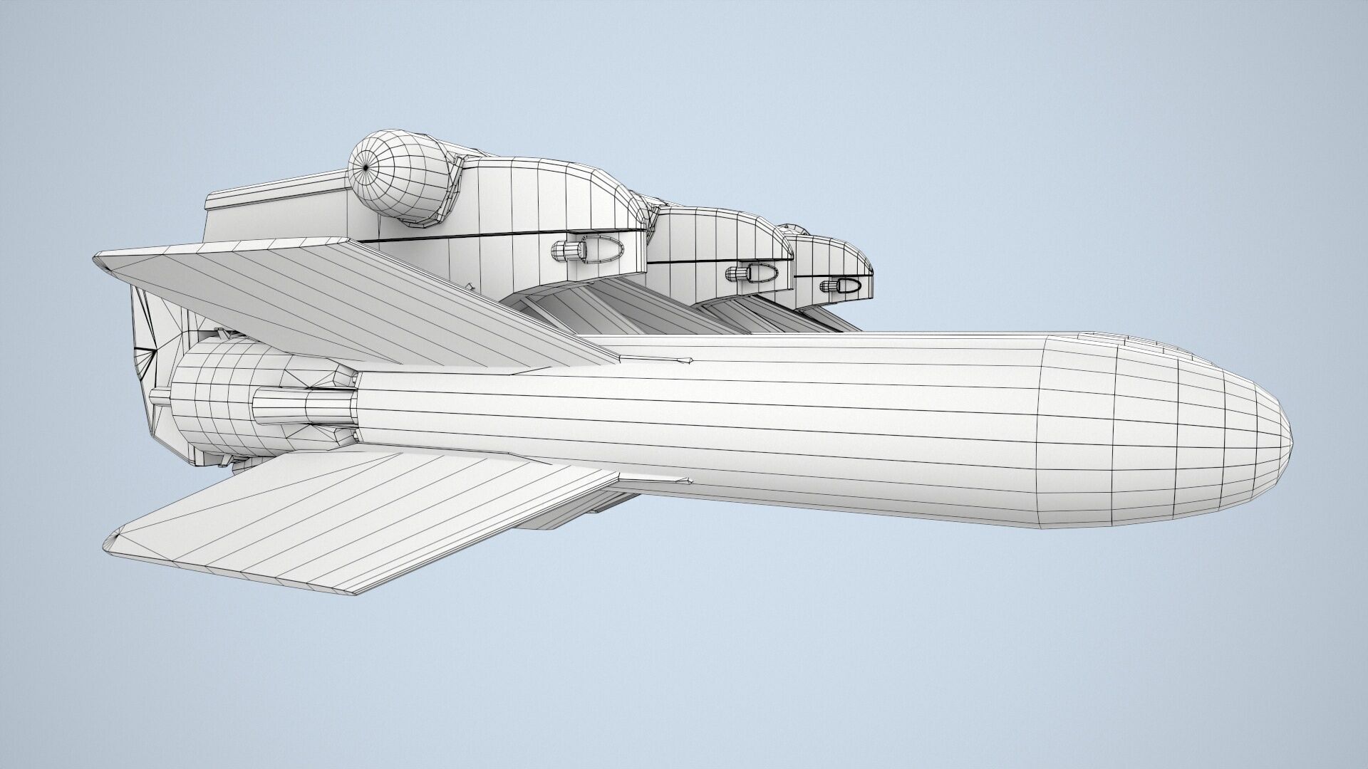 AGM-22 Missiles Low-poly 3D model_9