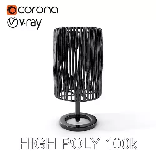 Modern Bamboo Table Lamp Model Pack