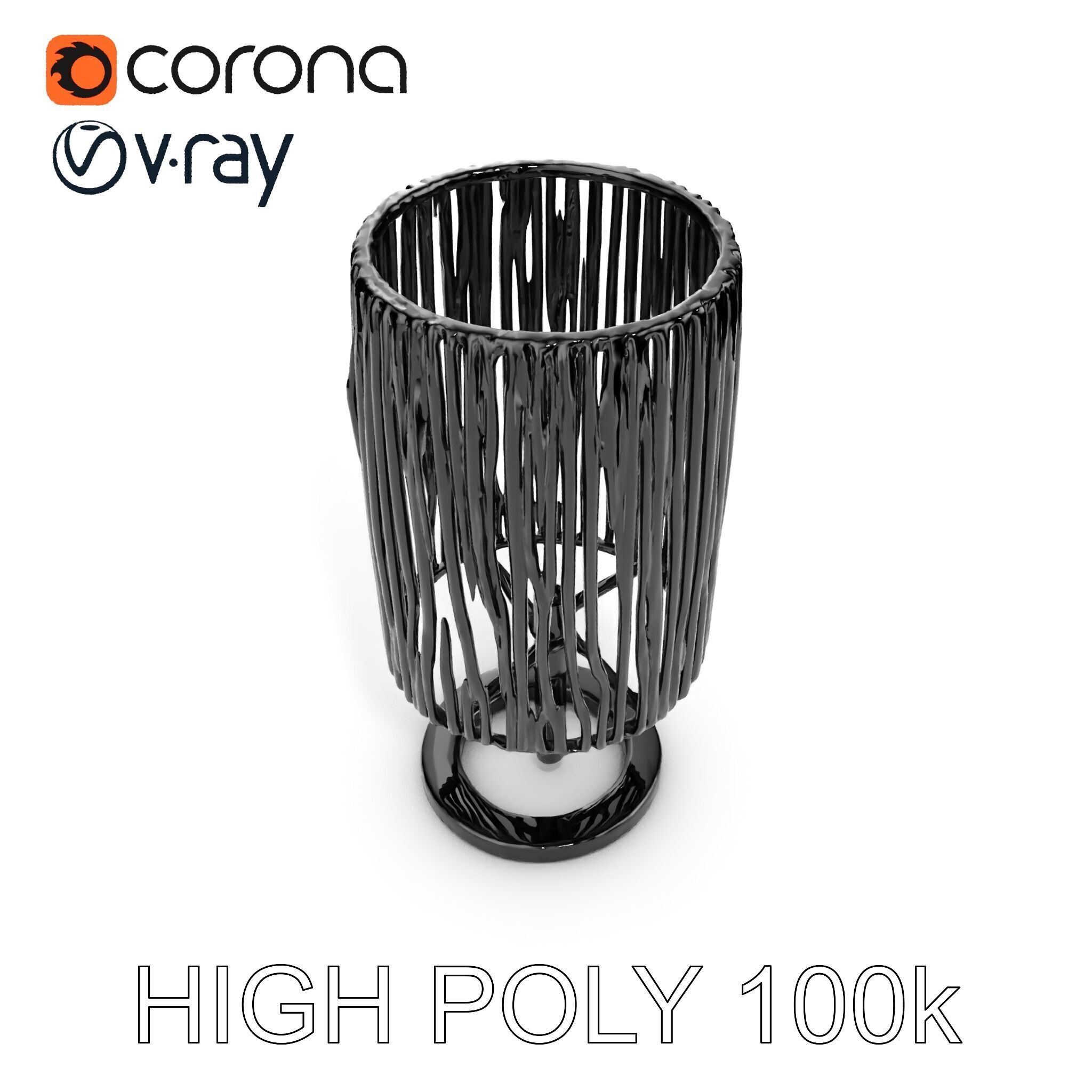 Modern Bamboo Table Lamp Model Pack Low-poly 3D model_19