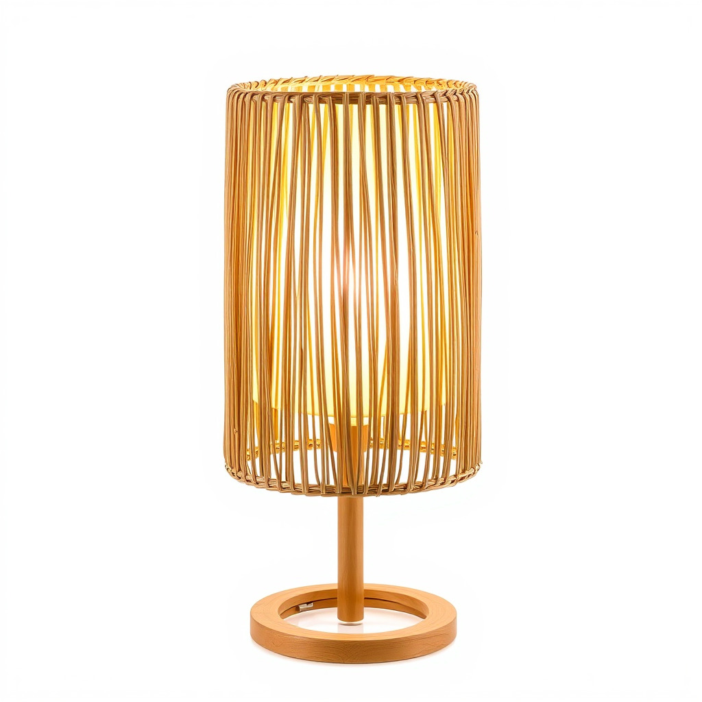 Modern Bamboo Table Lamp Model Pack Low-poly 3D model_3