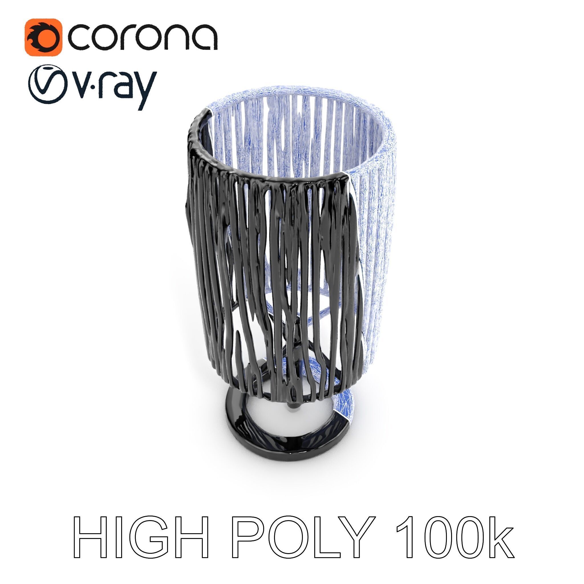 Modern Bamboo Table Lamp Model Pack Low-poly 3D model_29