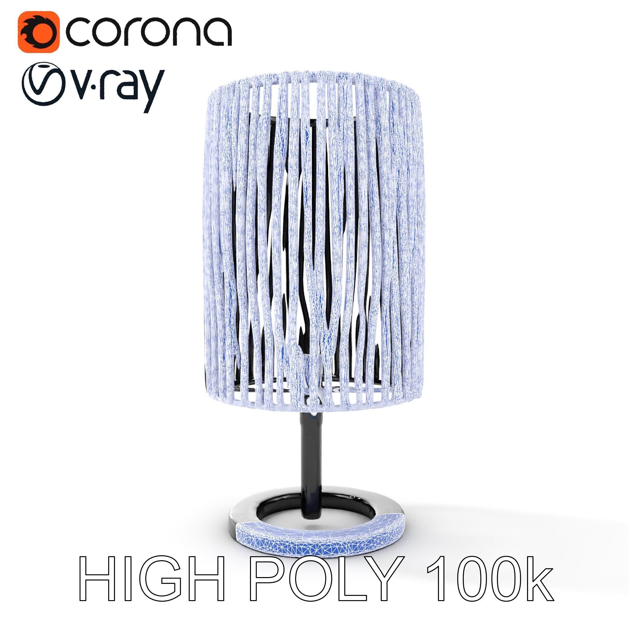 Modern Bamboo Table Lamp Model Pack Low-poly 3D model_23