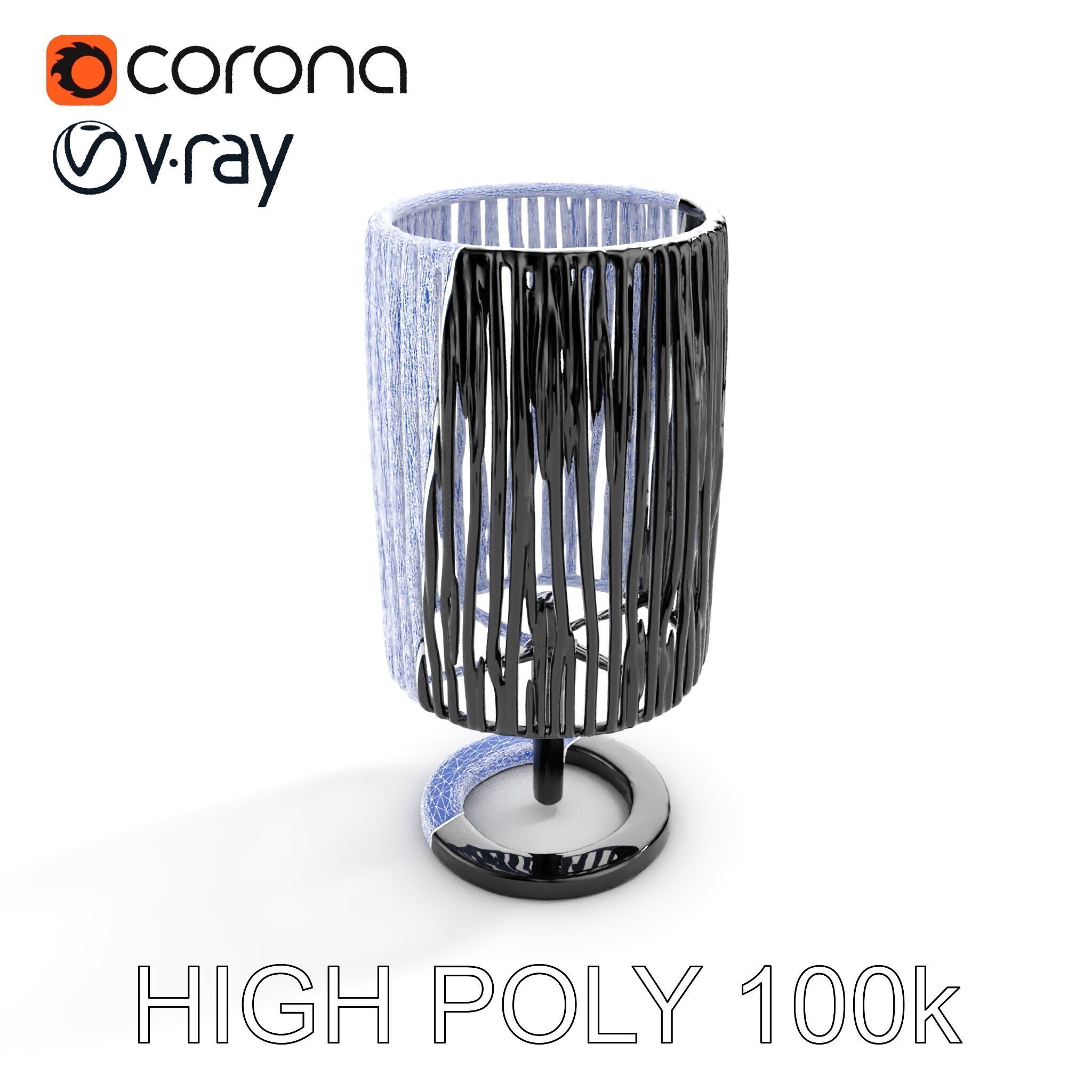 Modern Bamboo Table Lamp Model Pack Low-poly 3D model_20