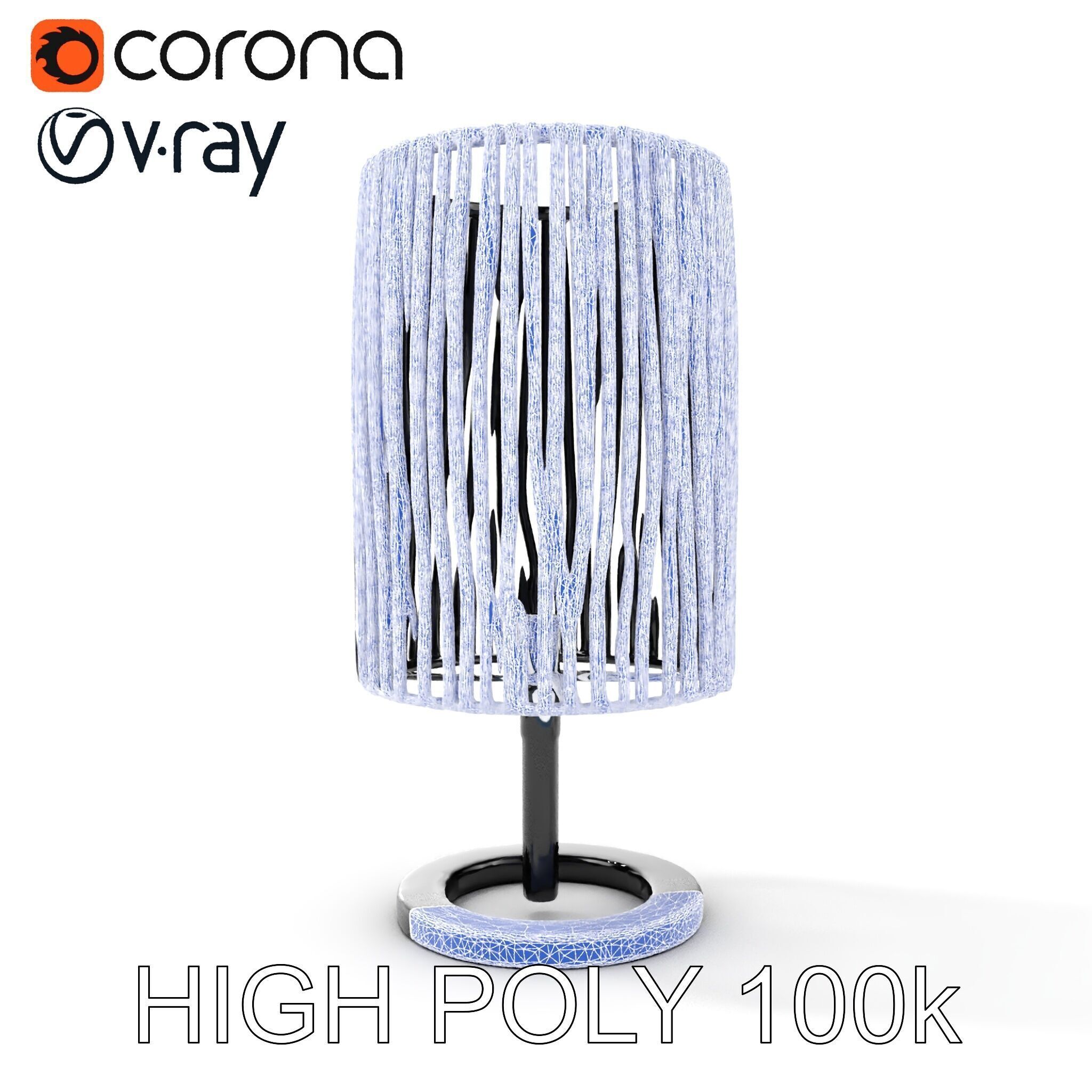 Modern Bamboo Table Lamp Model Pack Low-poly 3D model_32