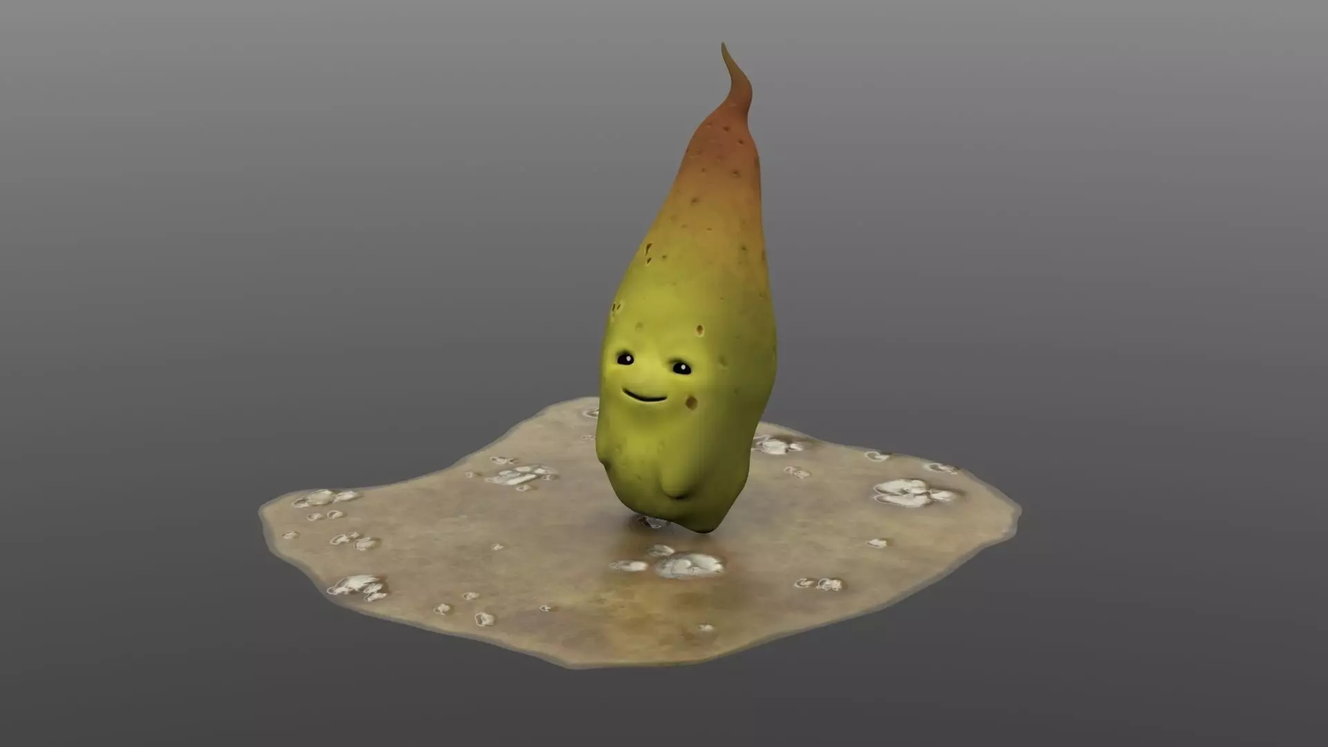 Hand Painted Veggie Spud Free low-poly 3D model_0