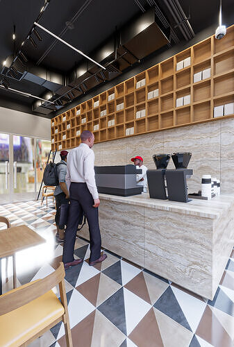 Small Modern Coffee Shop Interior  3ds Max  V Ray Scene 3D model