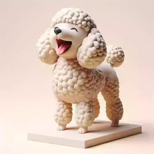 823 Laughing Poodle Totem  Full Body 3D Model  pug