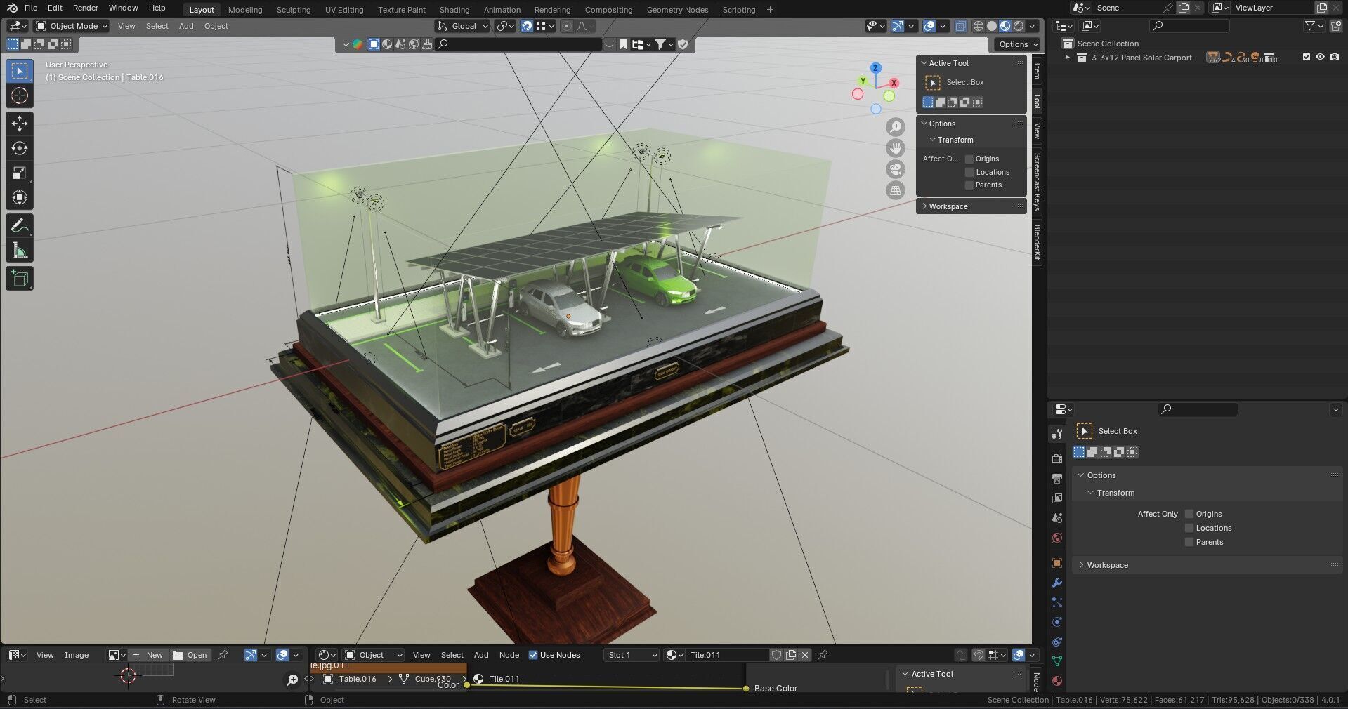 Solar Carport Type-2 3x12 Panels Diorama 3D model_25