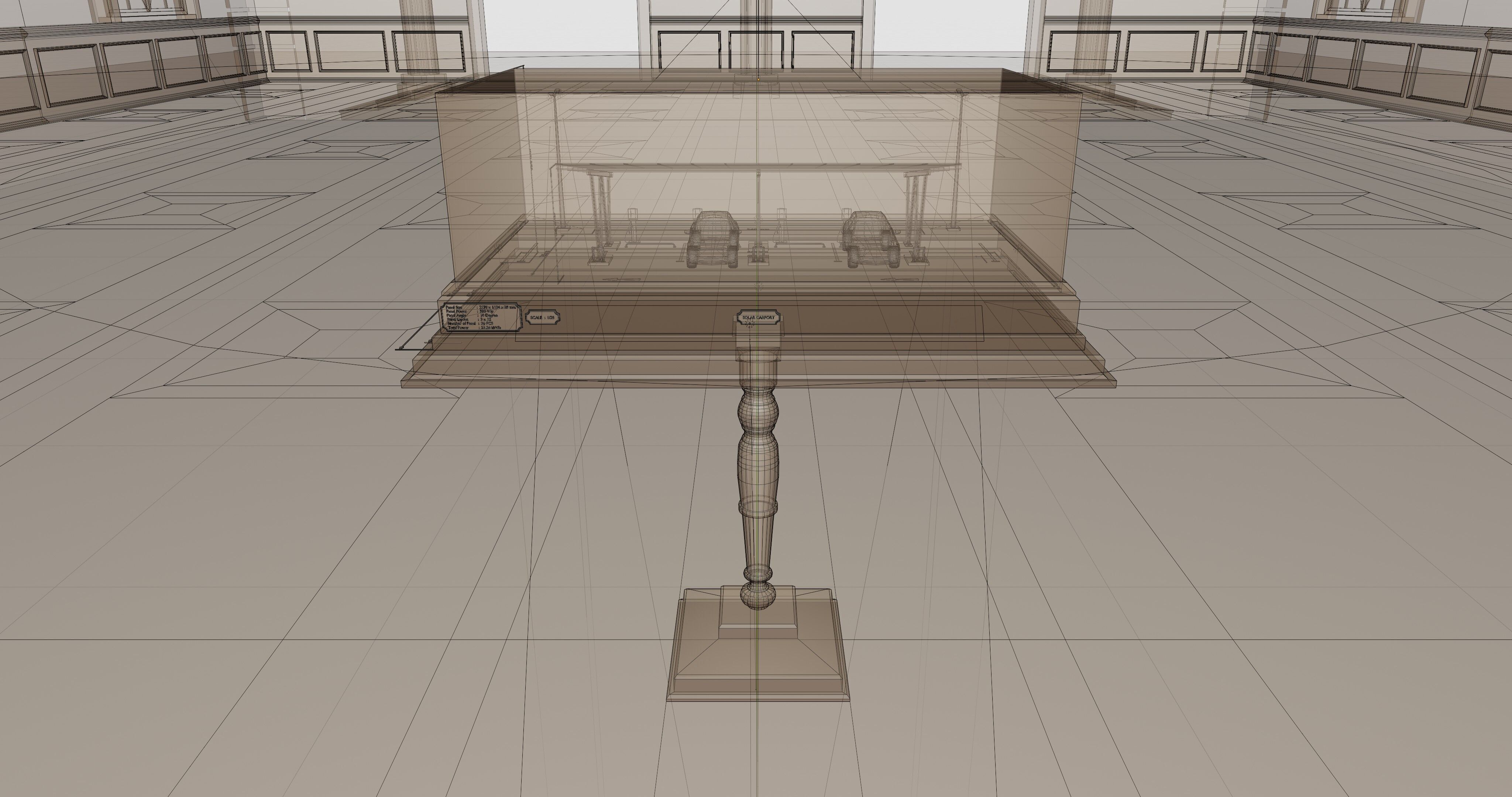 Solar Carport Type-2 3x12 Panels Diorama 3D model_13