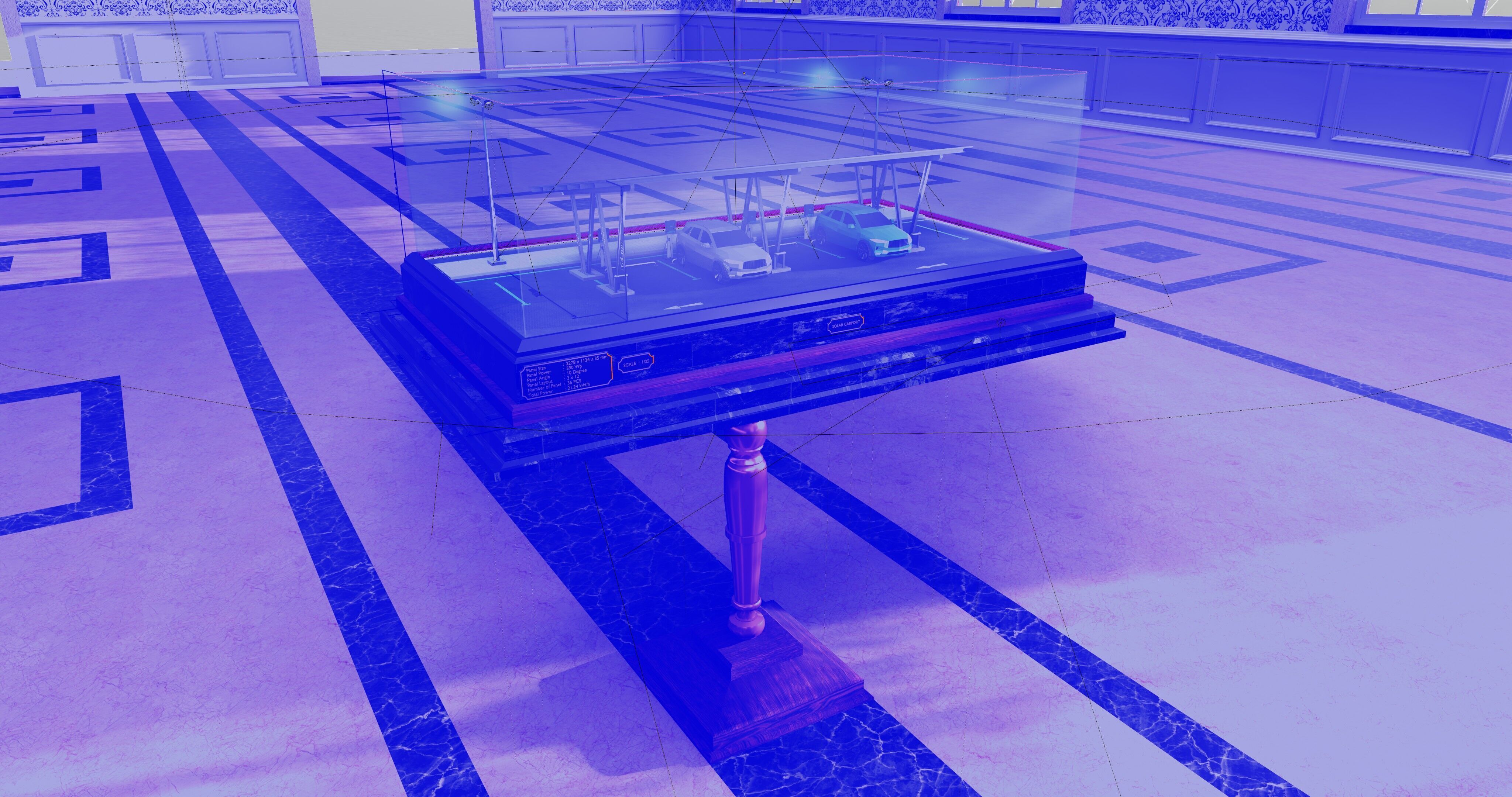 Solar Carport Type-2 3x12 Panels Diorama 3D model_10