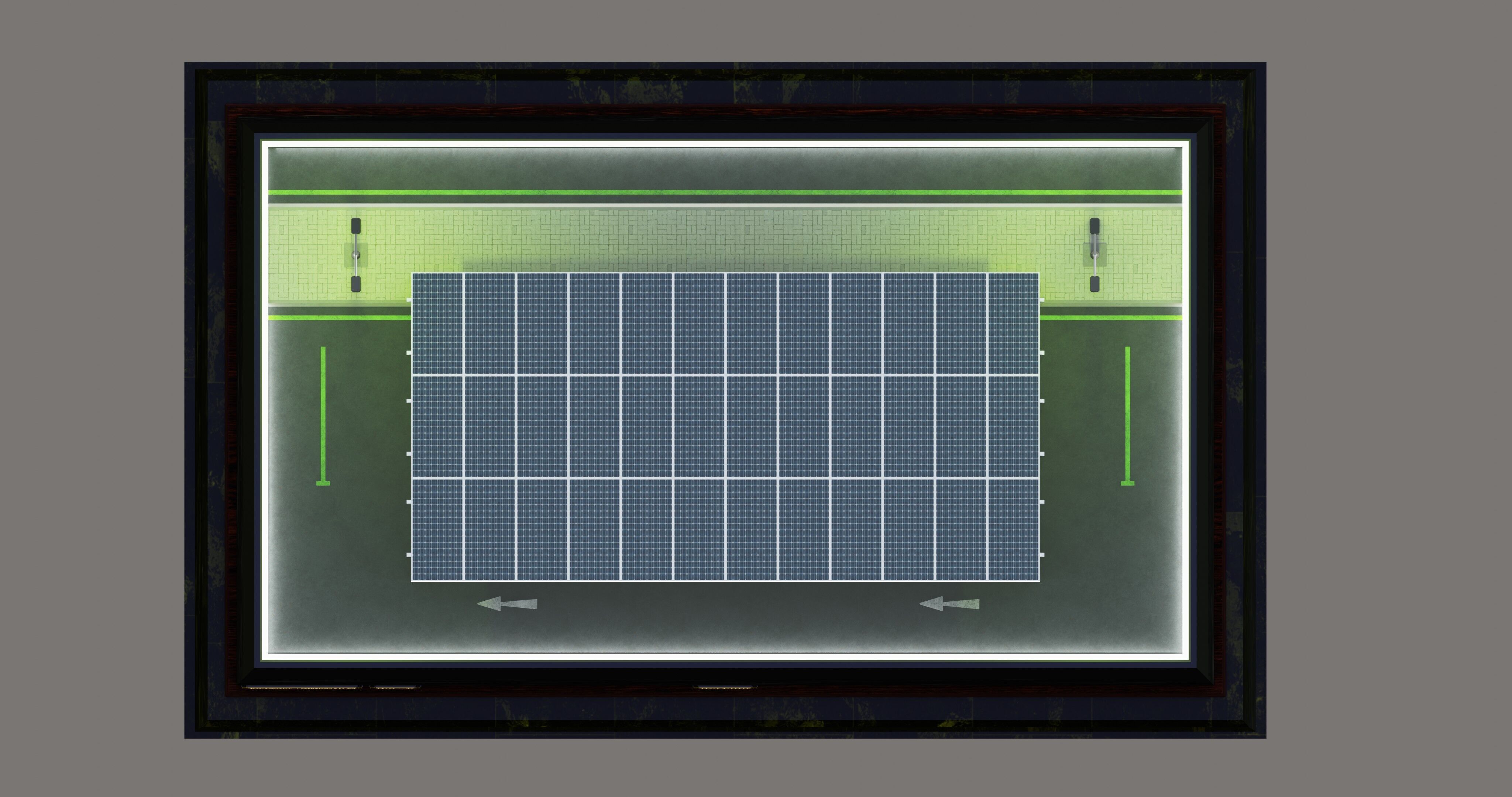 Solar Carport Type-2 3x12 Panels Diorama 3D model_7