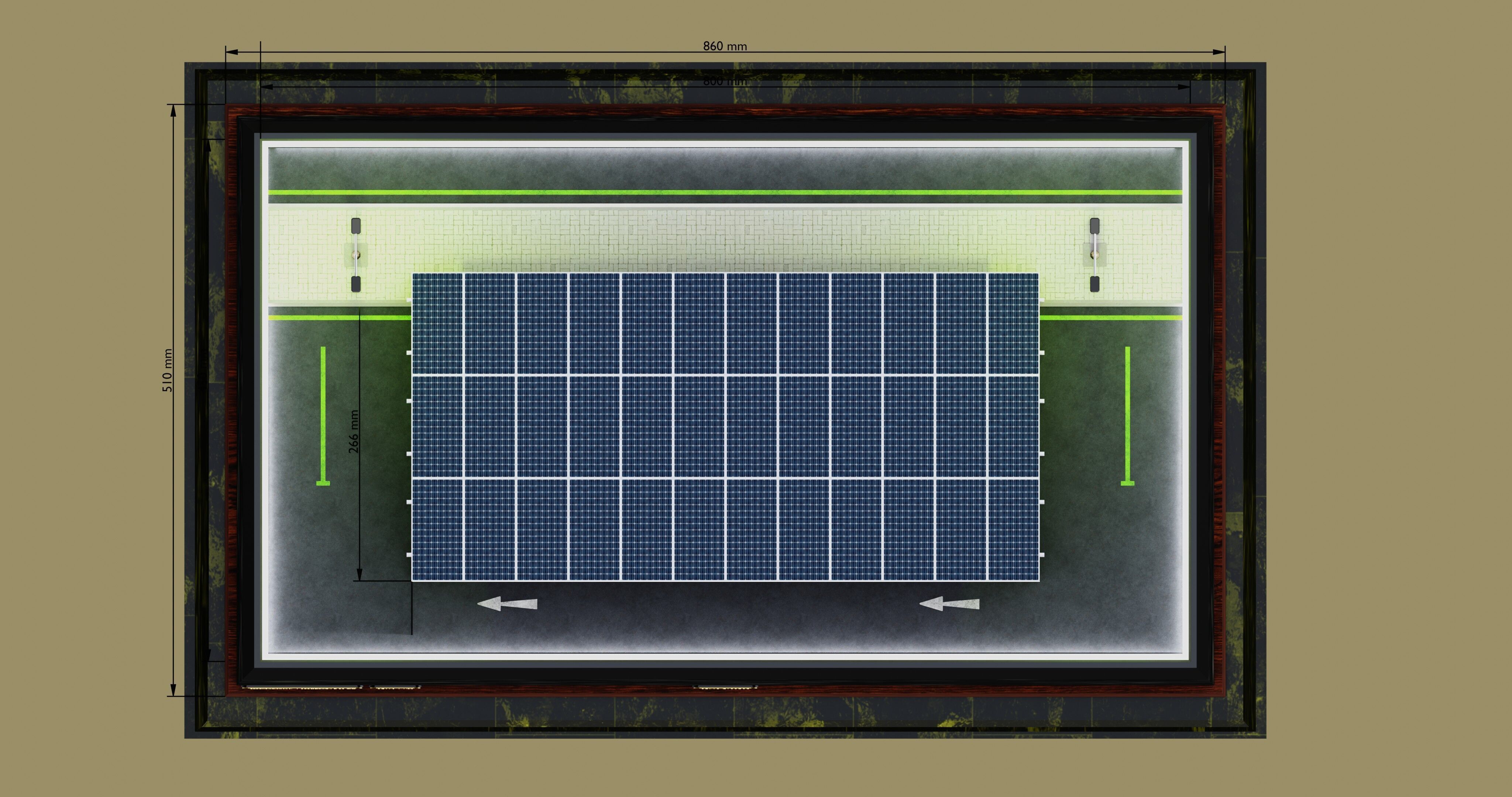 Solar Carport Type-2 3x12 Panels Diorama 3D model_8