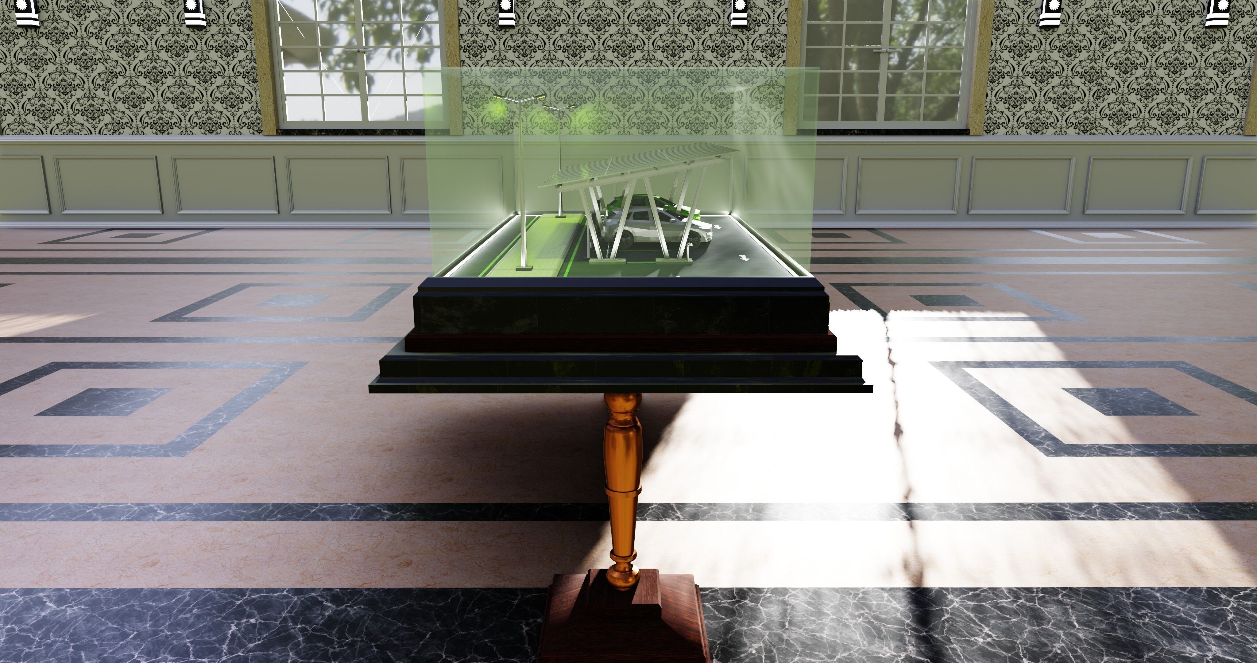 Solar Carport Type-2 3x12 Panels Diorama 3D model_29