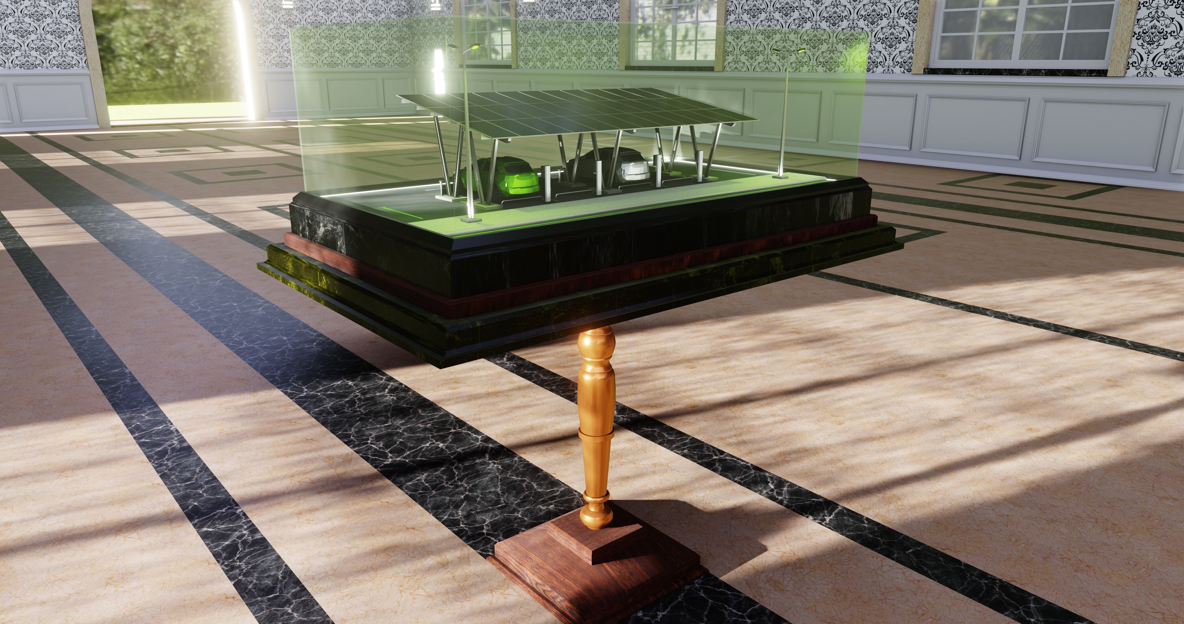 Solar Carport Type-2 3x12 Panels Diorama 3D model_26