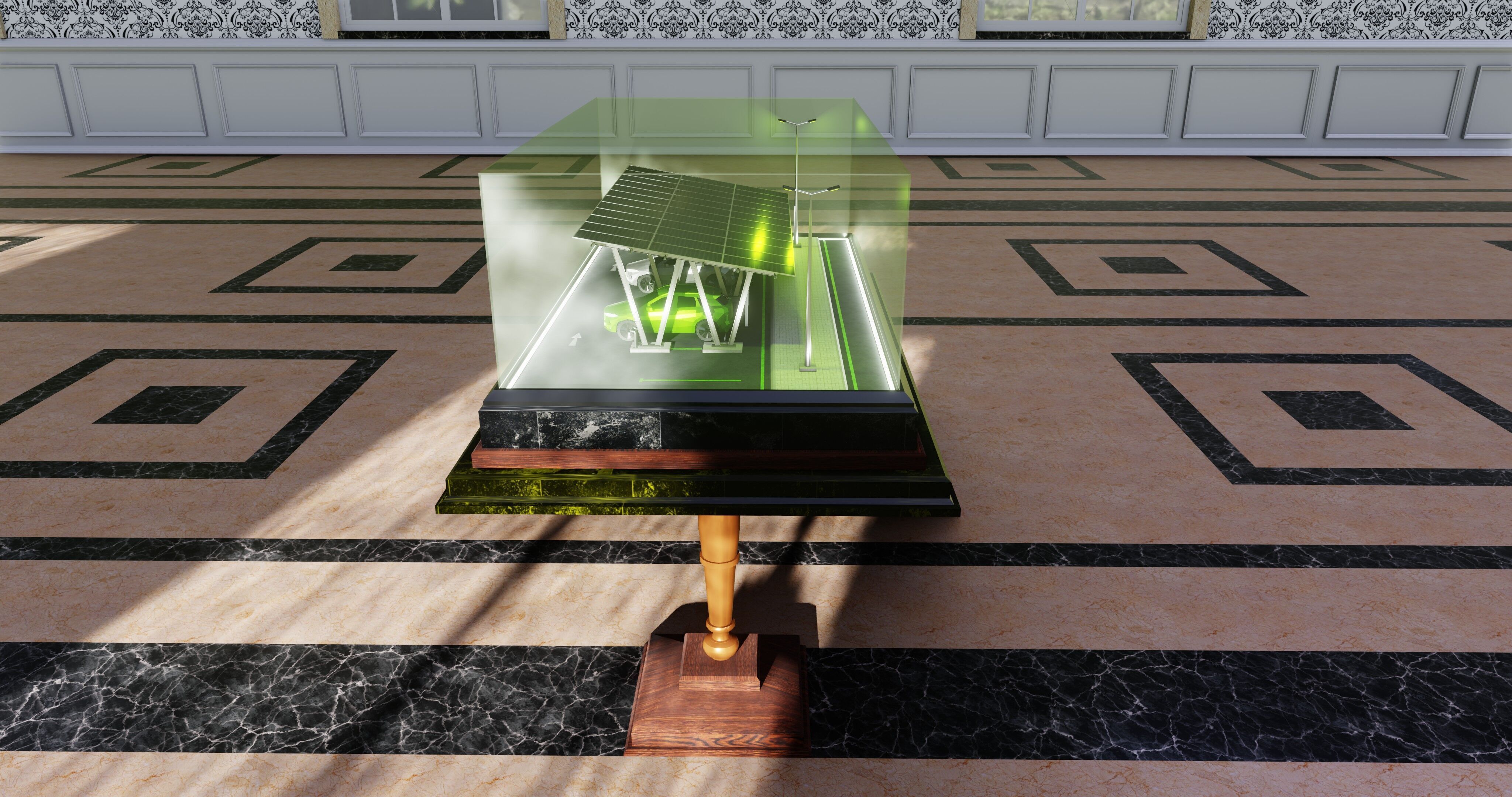 Solar Carport Type-2 3x12 Panels Diorama 3D model_30