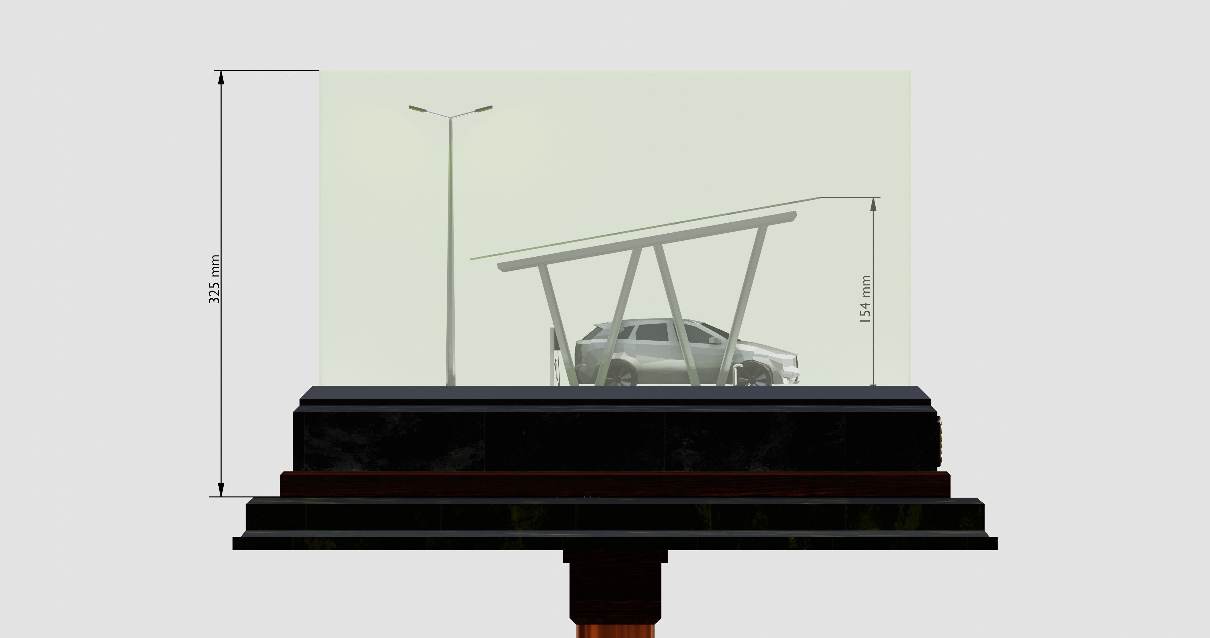 Solar Carport Type-2 3x12 Panels Diorama 3D model_9