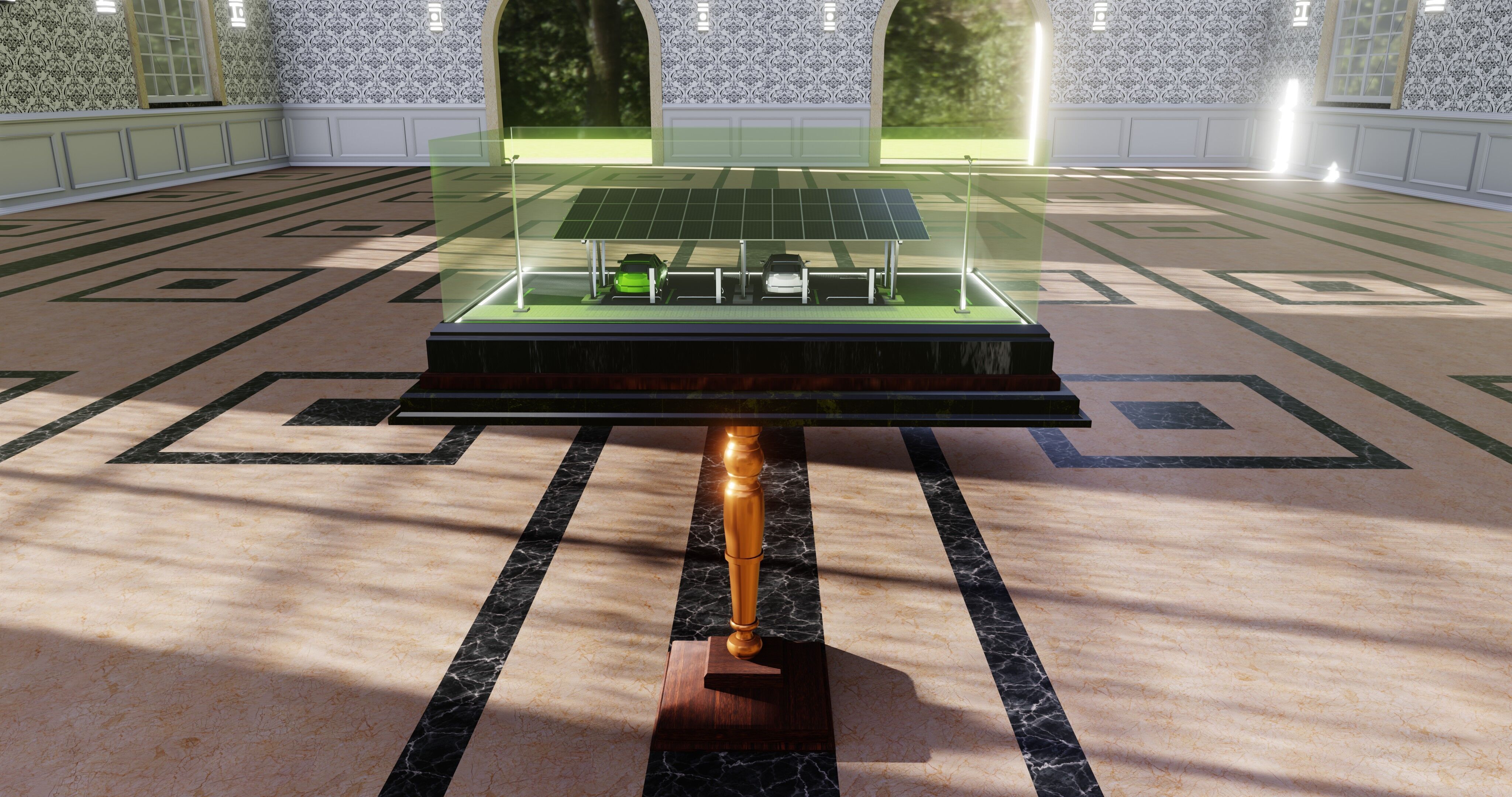 Solar Carport Type-2 3x12 Panels Diorama 3D model_27