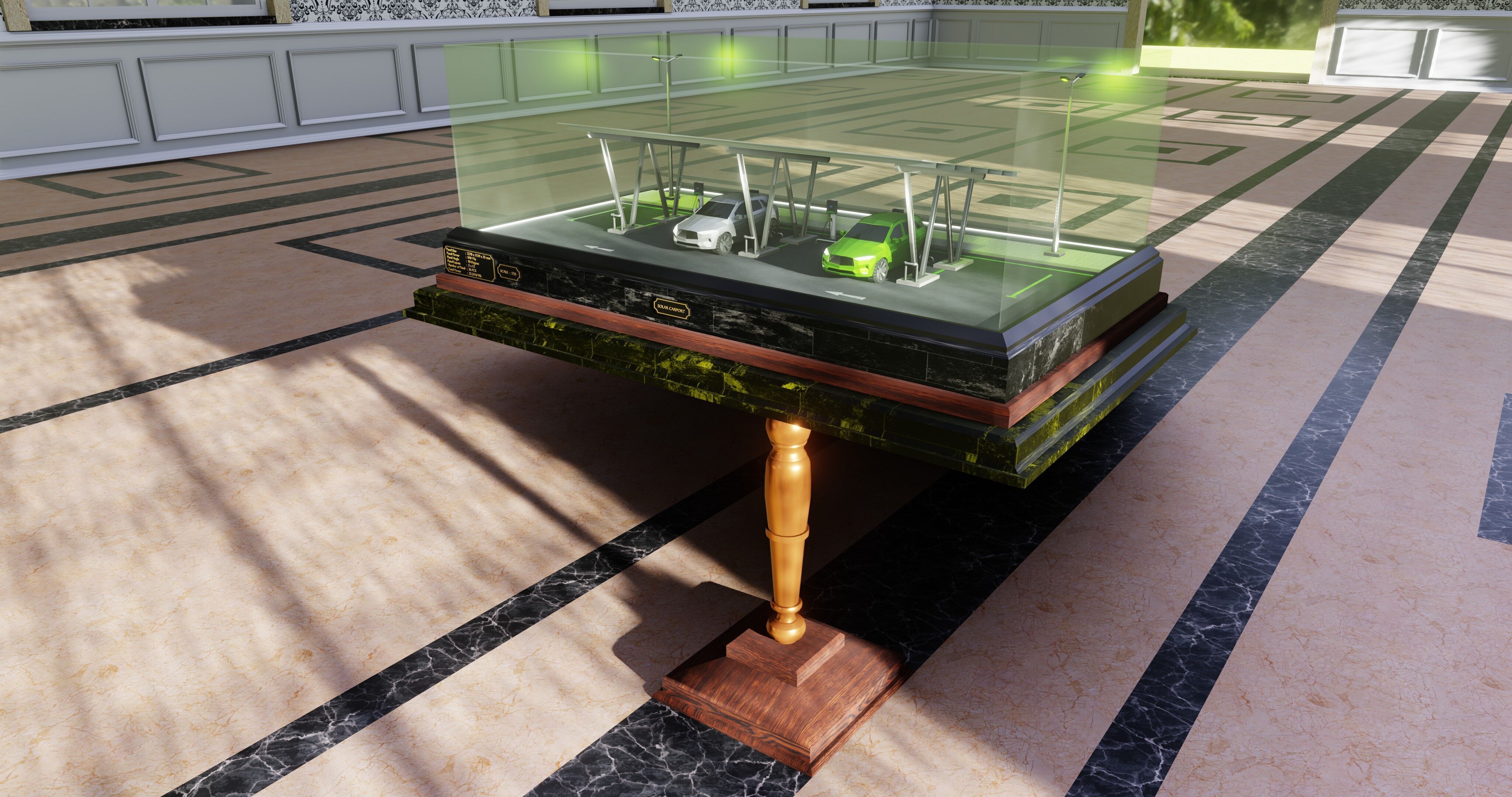 Solar Carport Type-2 3x12 Panels Diorama 3D model_23