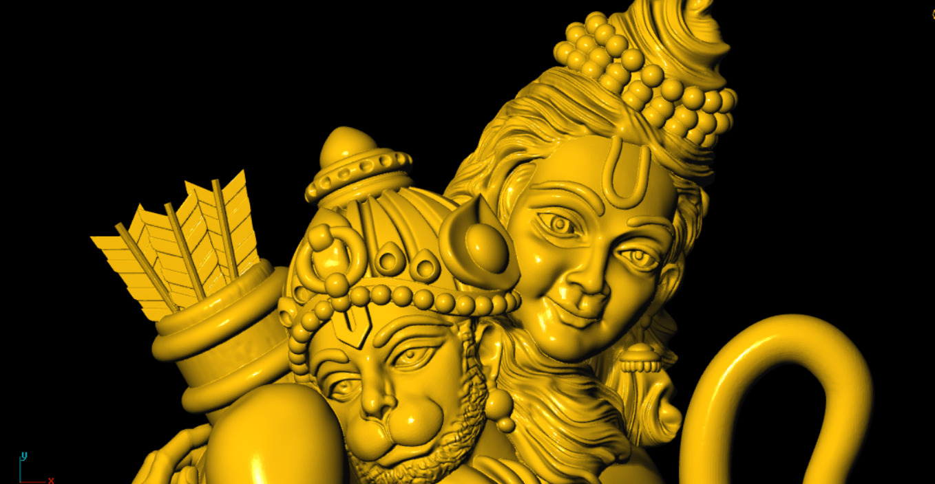 Ram with Hanuman 3D Printable Model 3D print model_10