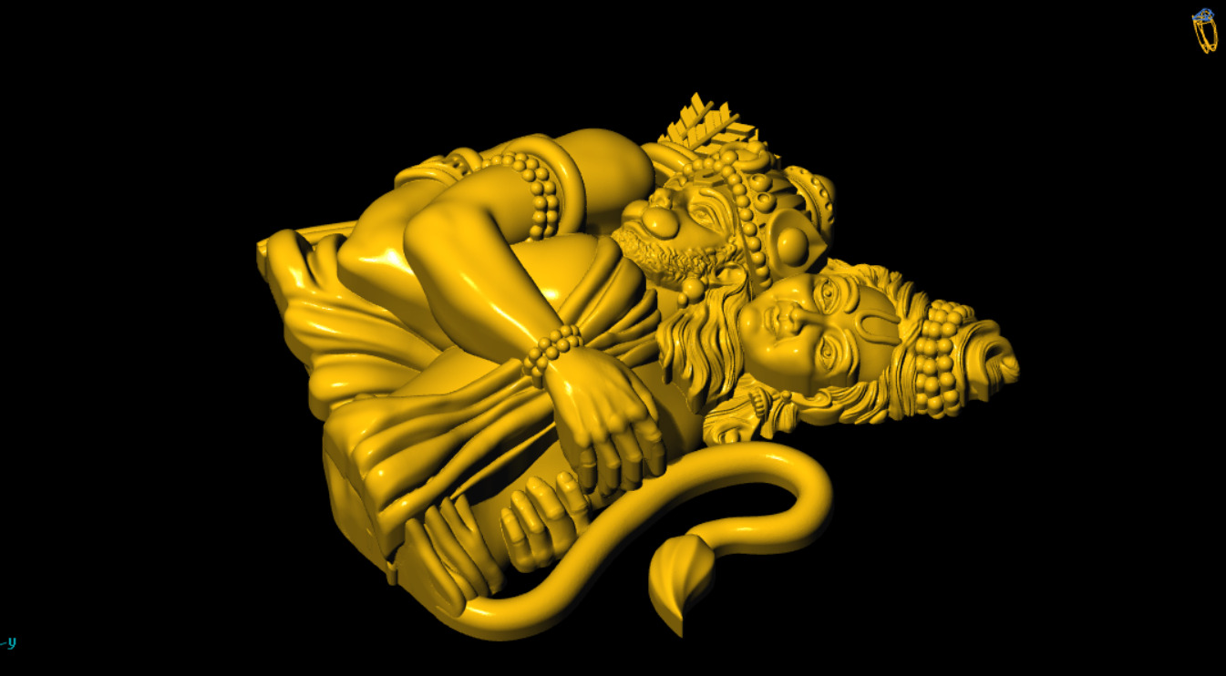 Ram with Hanuman 3D Printable Model 3D print model_7