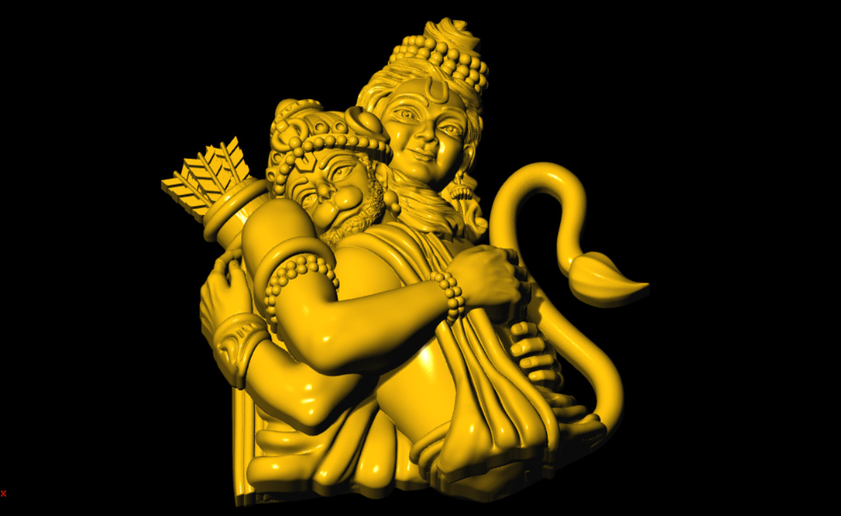 Ram with Hanuman 3D Printable Model 3D print model_9