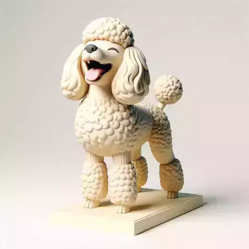 824 Laughing Poodle  Totem  Full Body  3D Model  pug