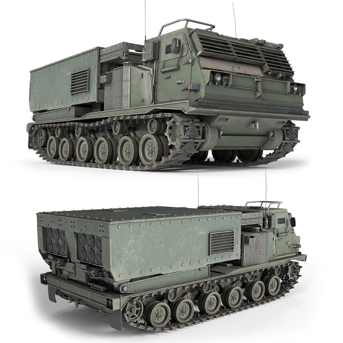 M270 Multiple Launch Rocket System Low-poly 3D model_10