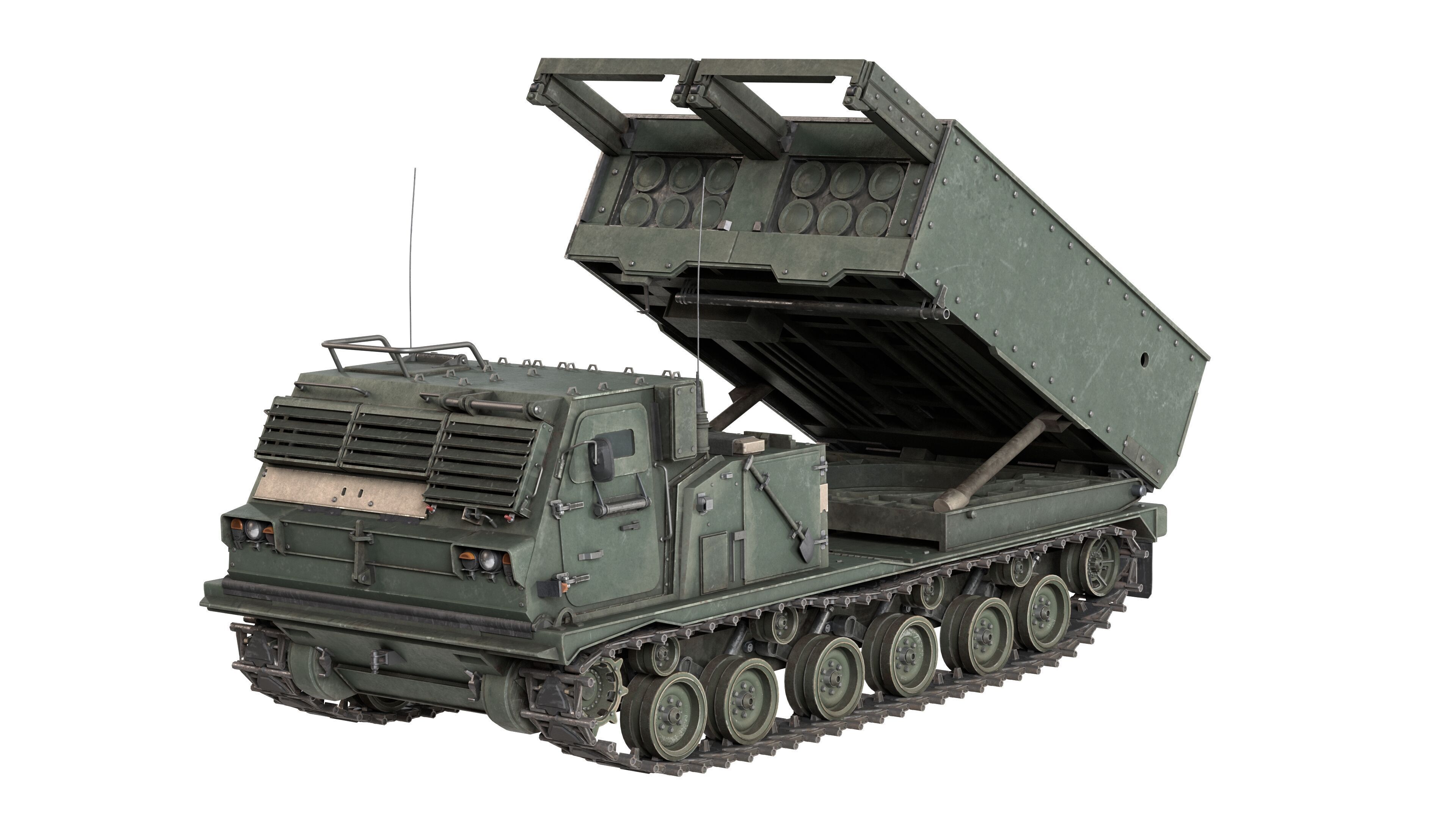 M270 Multiple Launch Rocket System Low-poly 3D model_1