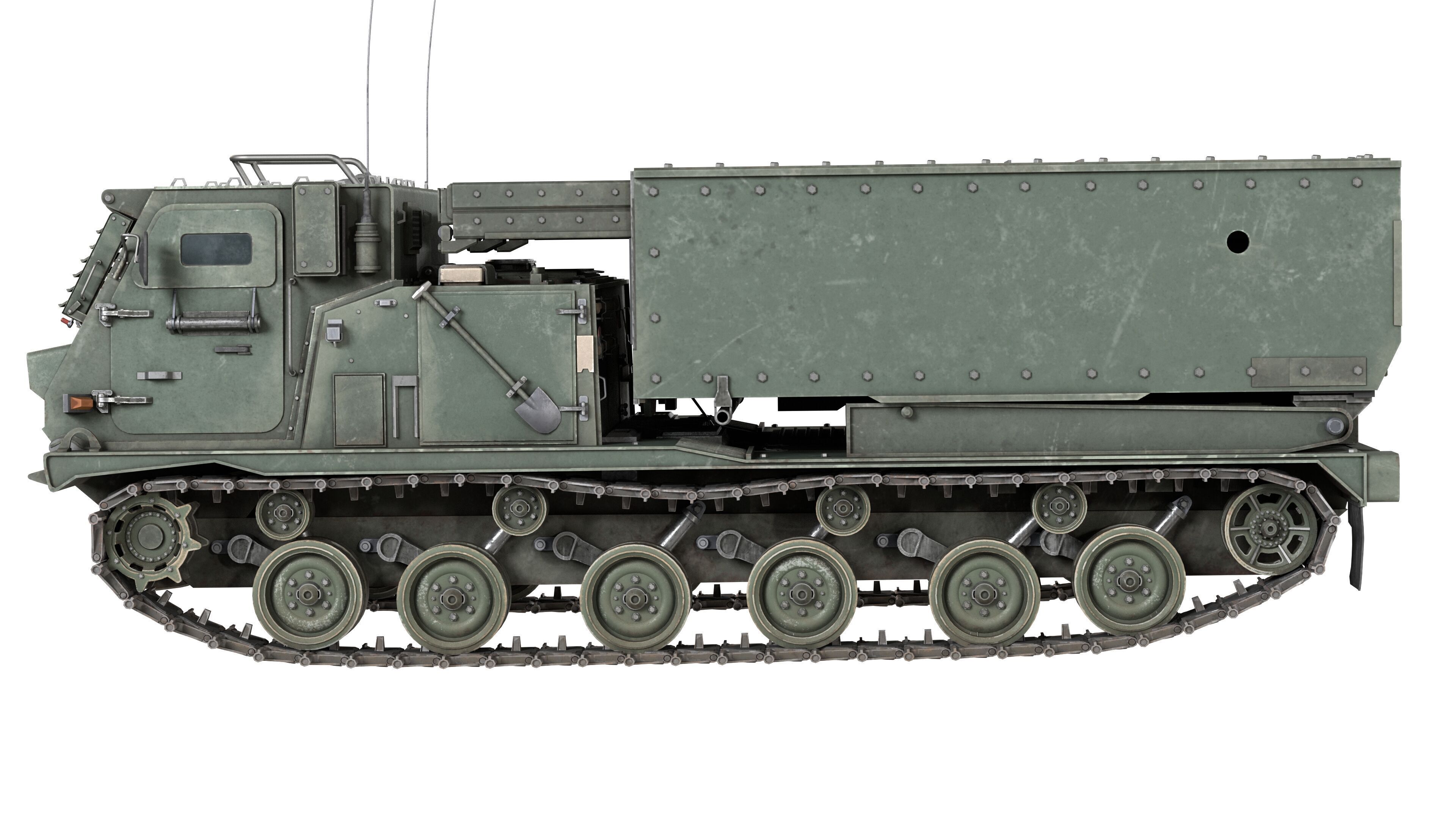 M270 Multiple Launch Rocket System Low-poly 3D model_5