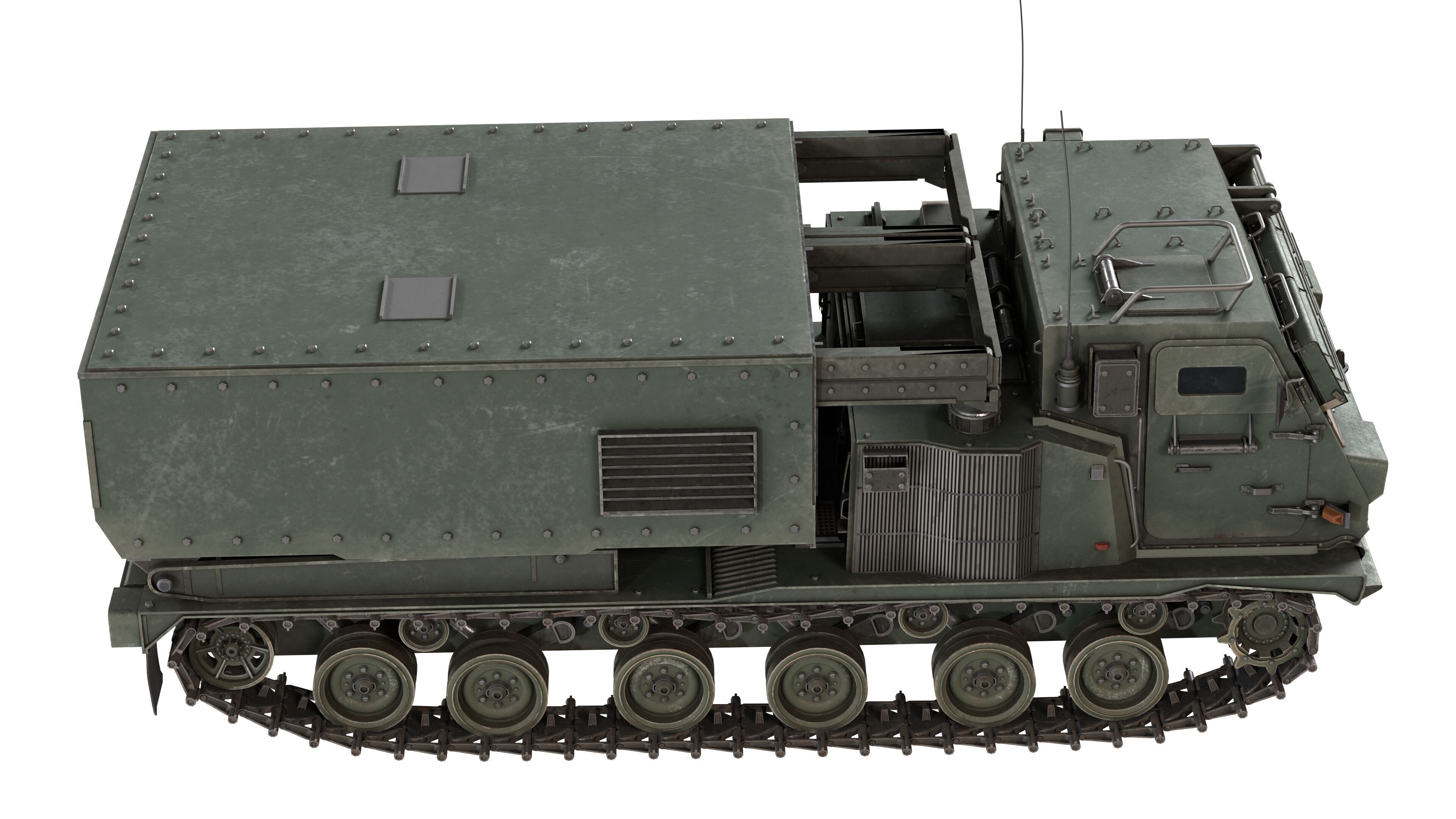 M270 Multiple Launch Rocket System Low-poly 3D model_4