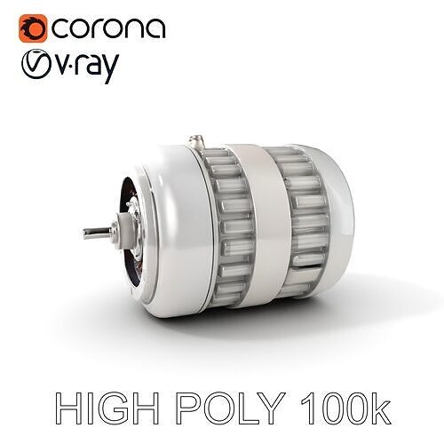 Advanced Electric Motor D Model Pack Low-poly 3D model