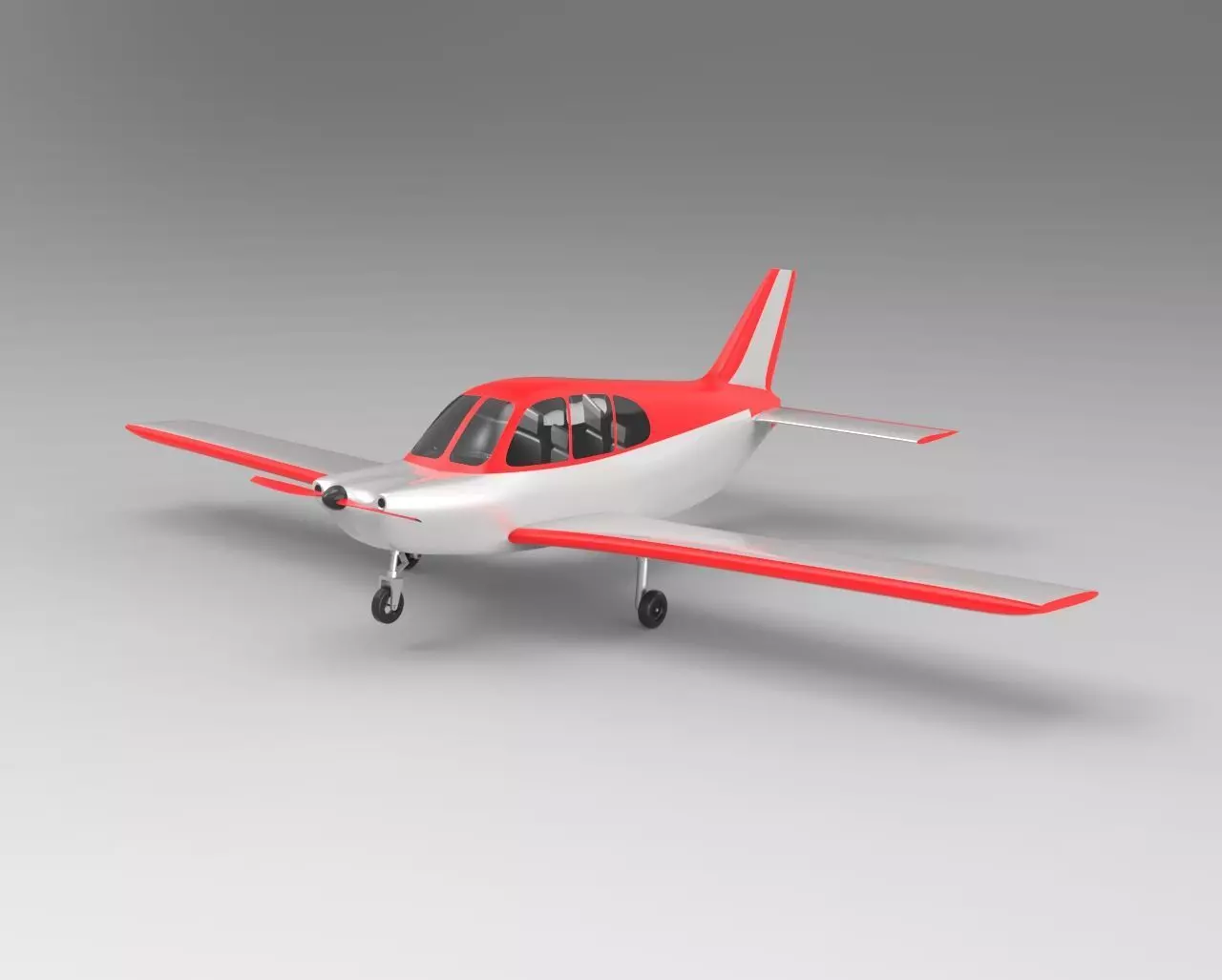 Classic Single-Engine Airplane - 3D Printable Model 3D model