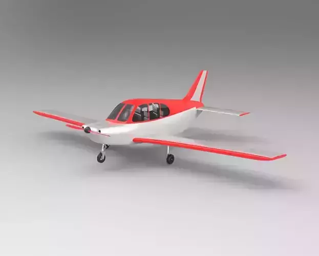 Classic Single-Engine Airplane - 3D Printable Model 3D model