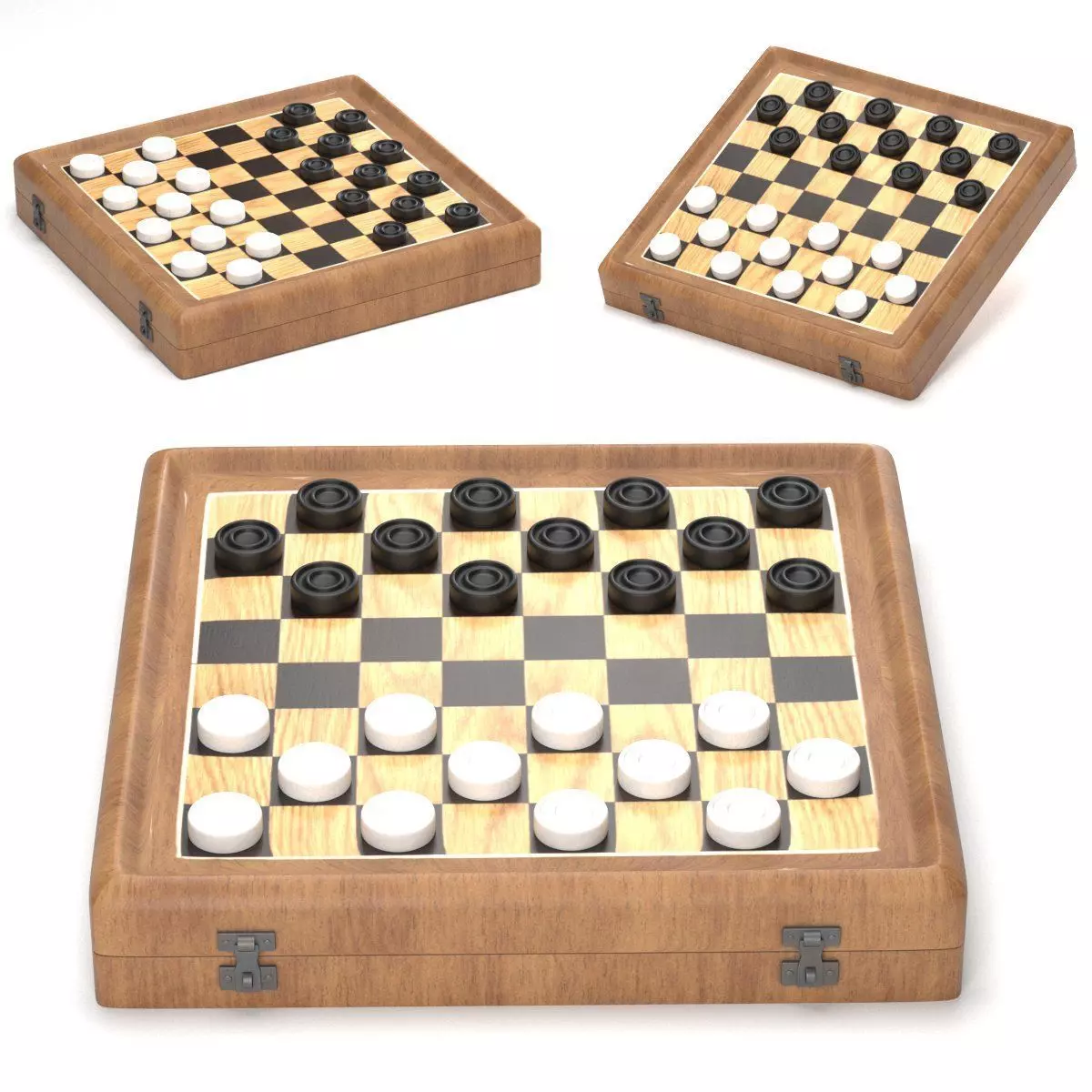 3d model cheskers Low-poly 3D model_0