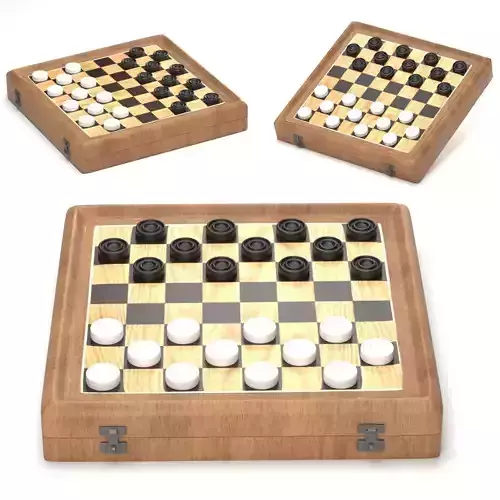 3d model cheskers Low-poly 3D model