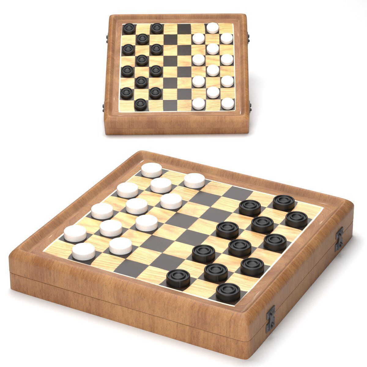 3d model cheskers Low-poly 3D model_2