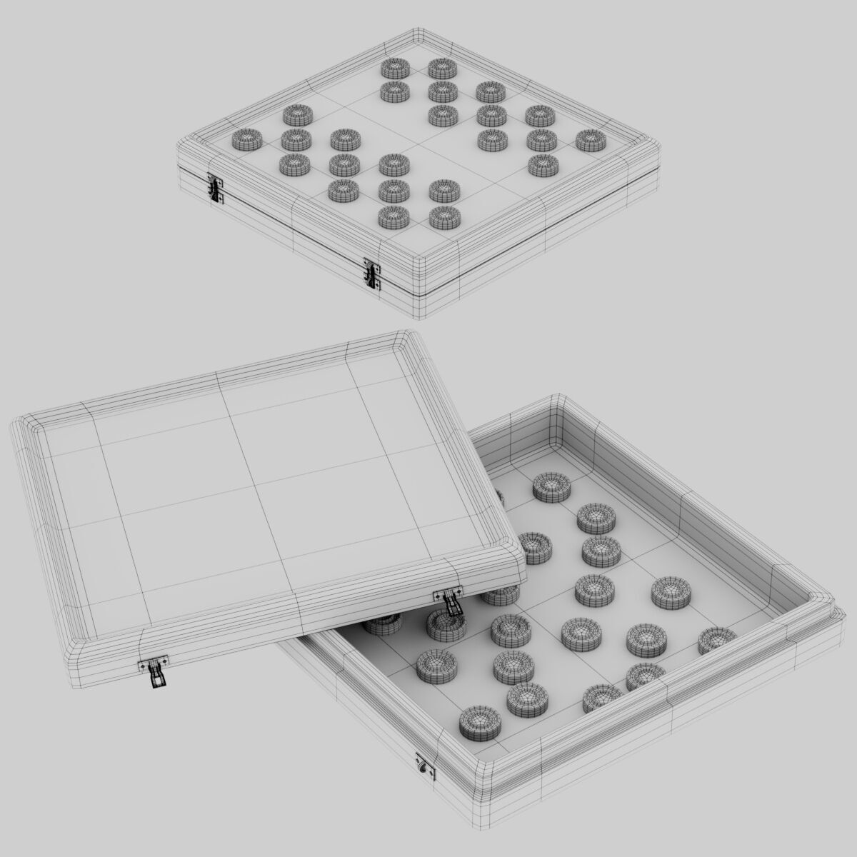 3d model cheskers Low-poly 3D model_23