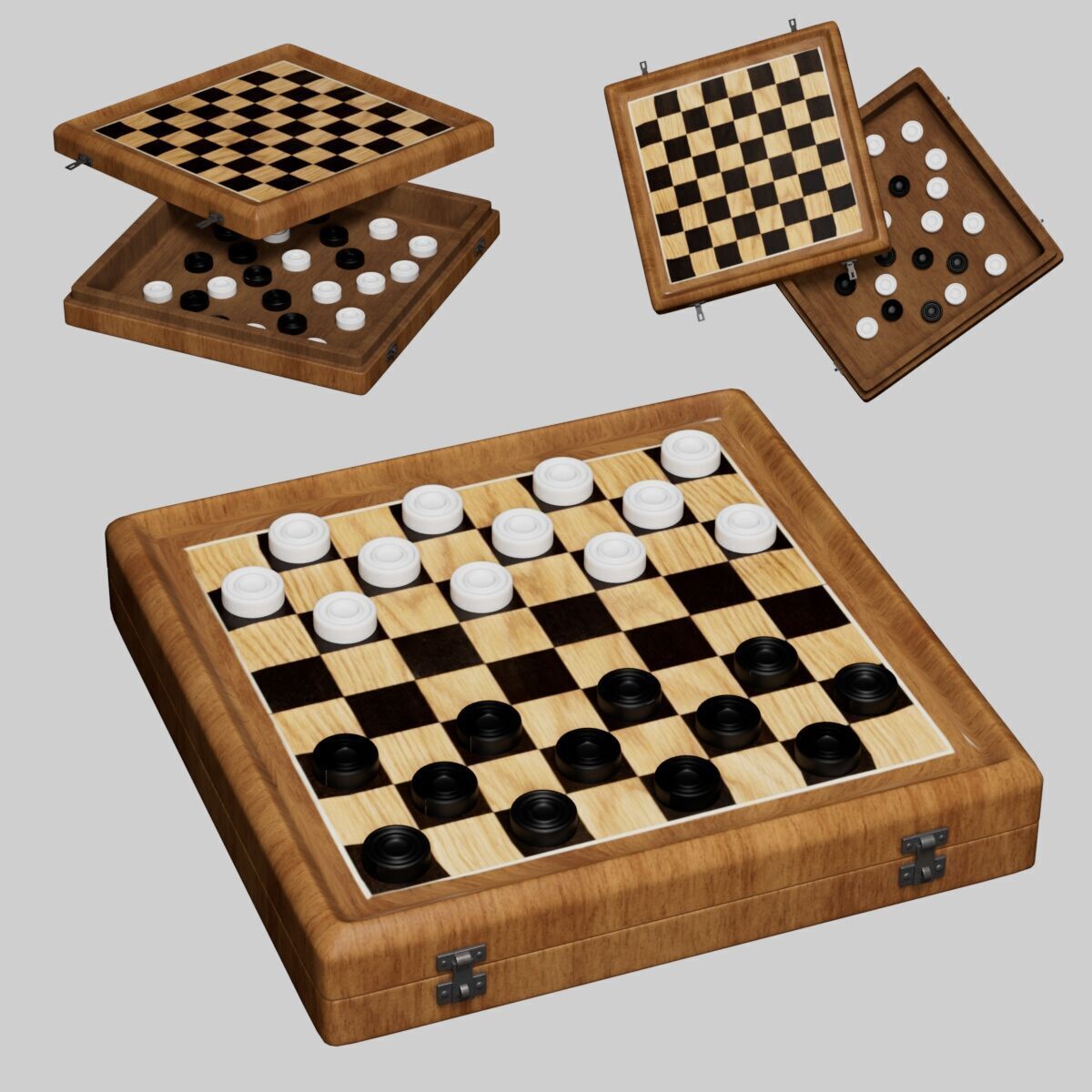 3d model cheskers Low-poly 3D model_4