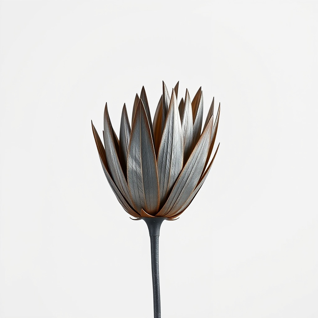 Futuristic Metal Flower Model Pack Low-poly 3D model_3