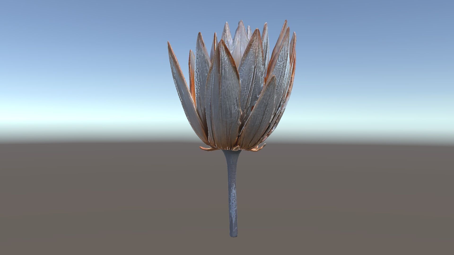 Futuristic Metal Flower Model Pack Low-poly 3D model_6