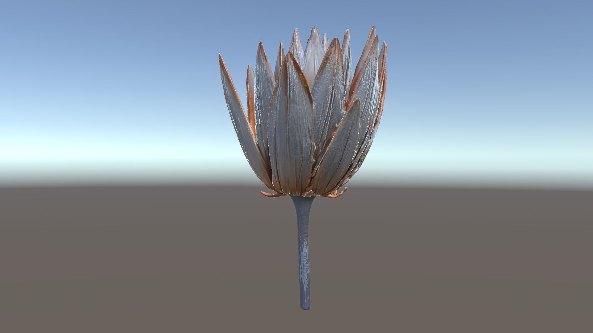 Futuristic Metal Flower Model Pack Low-poly 3D model_35