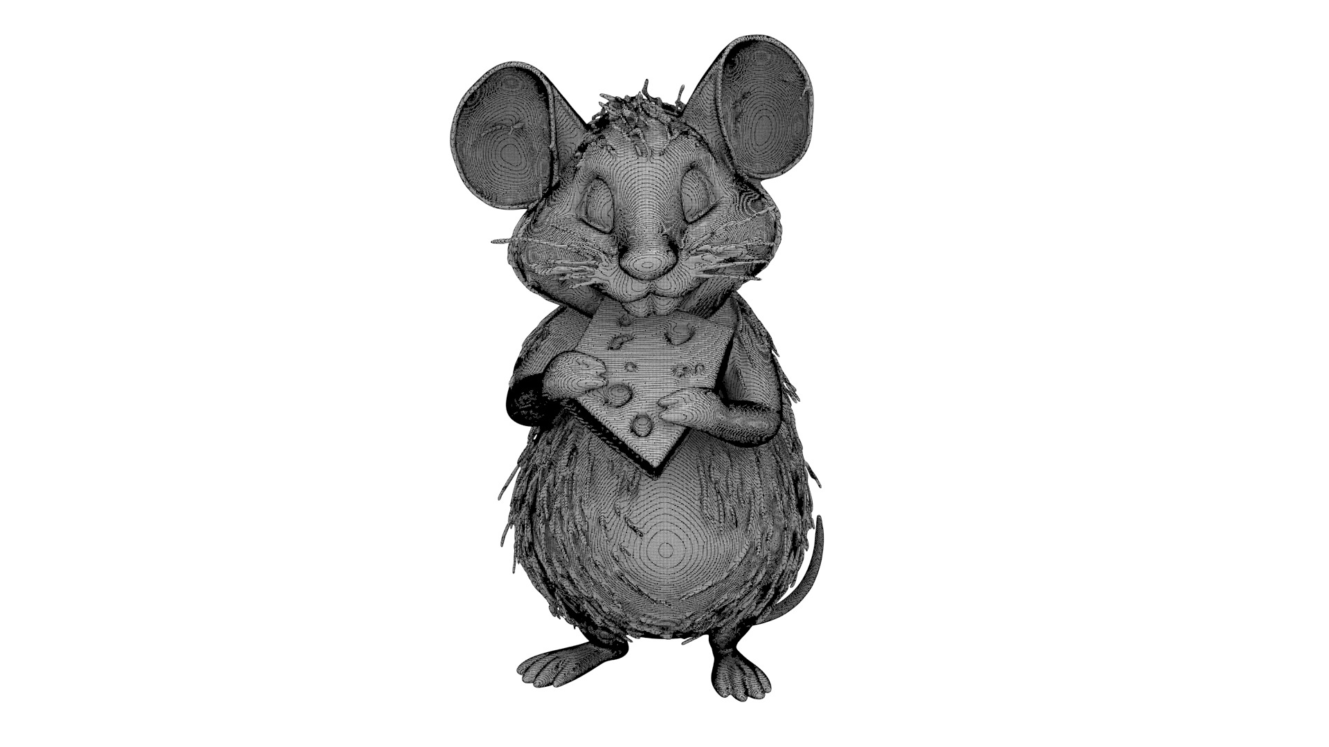 Mouse with cheese 3D model_9