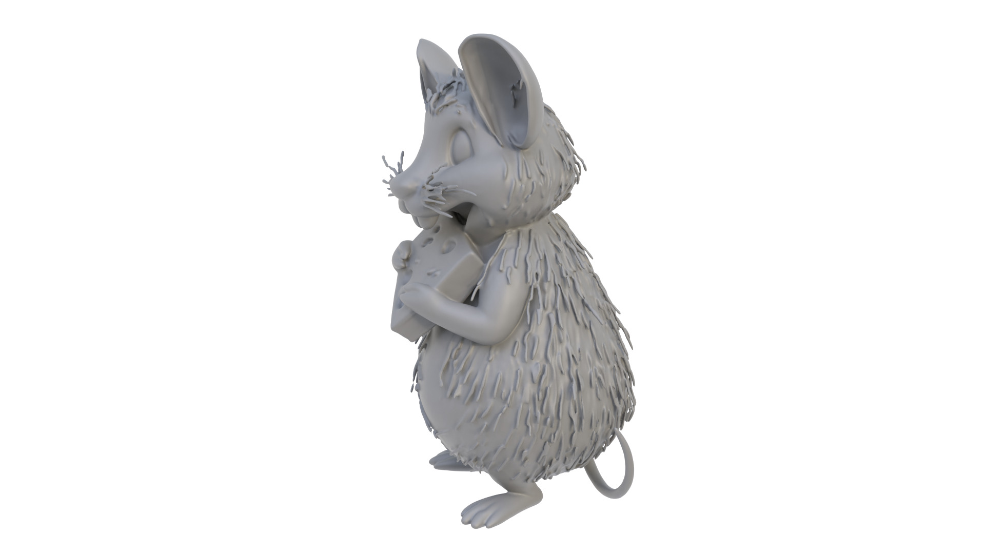 Mouse with cheese 3D model_2