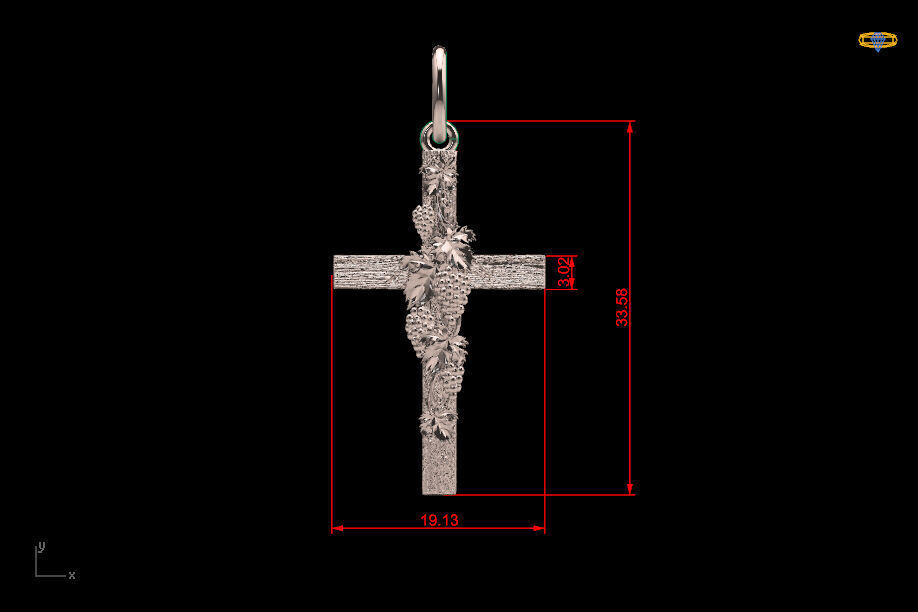cross vine kl0025 3D print model_3