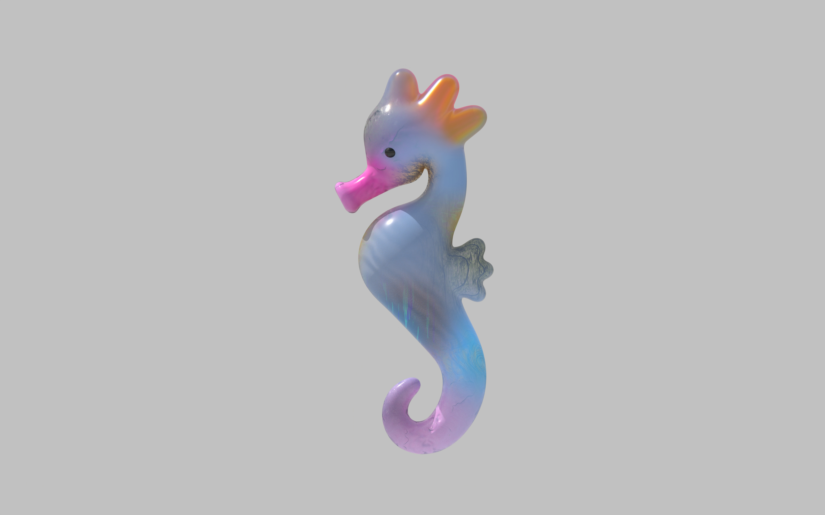 Stylized Seahorse 3D Model - Fully Textured Game Ready Asset Low-poly 3D model_2