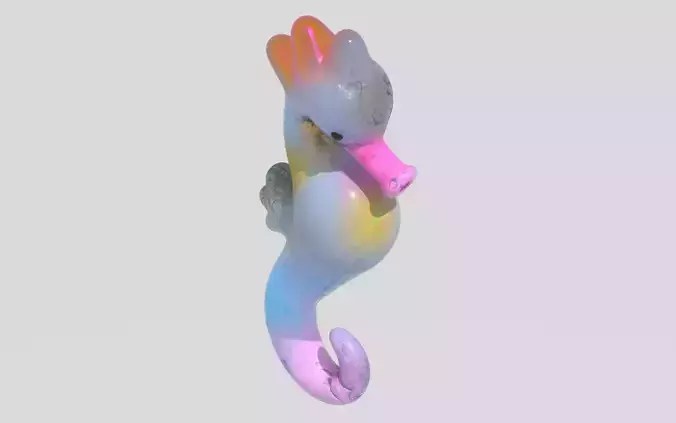 Stylized Seahorse 3D Model - Fully Textured Game Ready Asset 